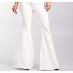 We The Free Off Flared Bell Bottom White Jeans